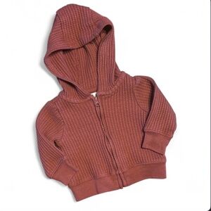 Carter’s -Just One You- Hooded Waffle Knit - Maroon Zip Up Jacket Newborn